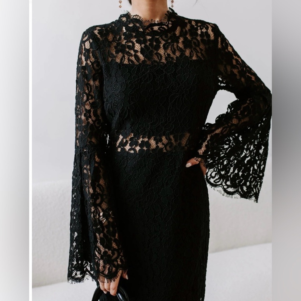 VICI Imelda Crochet Lace Dress with Bell Sleeve - Picture 2 of 4